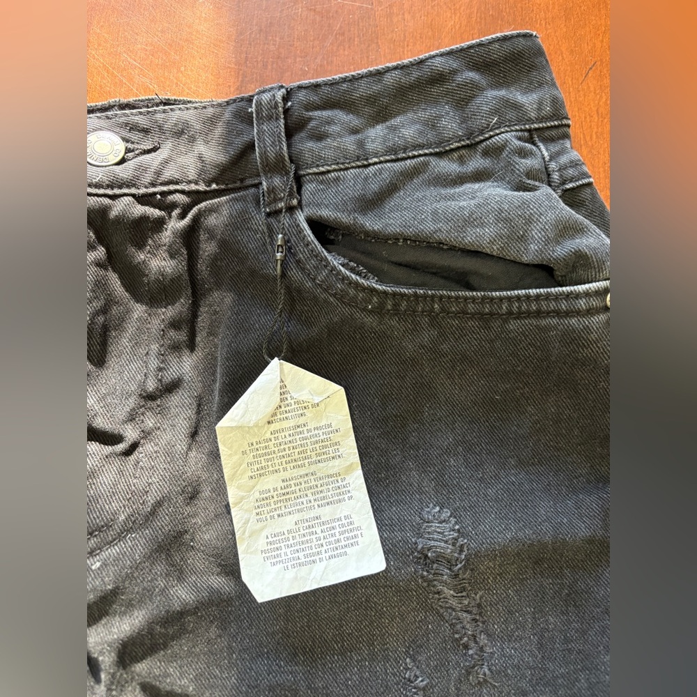DENIM CO Black Denim Distressed Mini Skirt ladies 6